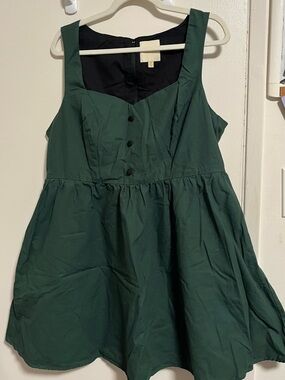 Modcloth Forest Green Sleeveless Fit-and-Flare Dress